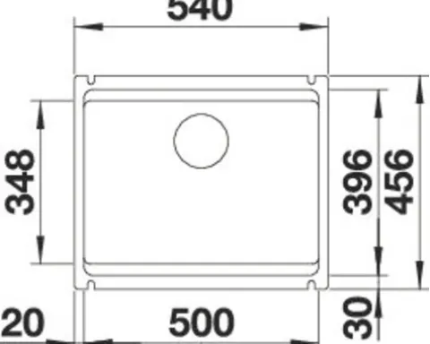 Spüle Blanco ETAGON 500-U 540 x 456 mm basalt 525154