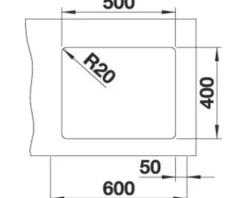 Spüle Blanco ETAGON 500-U 530 x 460 mm felsgrau 522228