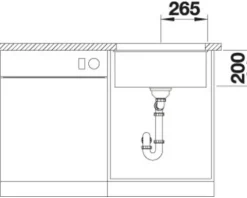 Spüle Blanco ETAGON 500-U 530 x 460 mm felsgrau 522228