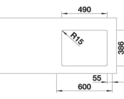 Spüle Blanco ETAGON 500-U 540 x 456 mm magnolia glänzend 525150