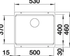 Spüle Blanco ETAGON 500-U 530 x 460 mm softweiß 527075