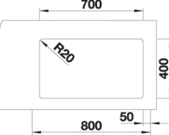Spüle Blanco ETAGON 700-U 730 x 460 mm weiß 525171