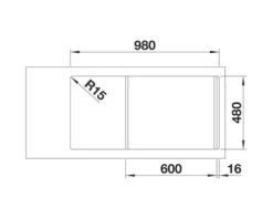 Spüle Blanco FARON XL 6 S 100 x 50 cm softweiß 527082