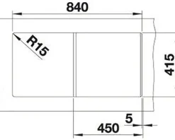 Spüle Blanco FAVUM 45 S 860 x 435 mm anthrazit 524227