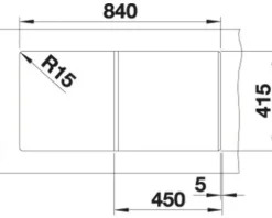 Spüle Blanco FAVUM 45 S 860 x 435 mm schwarz 526081