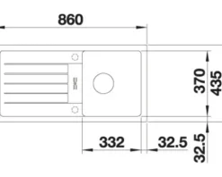 Spüle Blanco FAVUM 45 S 860 x 435 mm weiß 524229