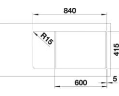 Spüle Blanco FAVUM XL 6 S 860 x 435 mm anthrazit 524233