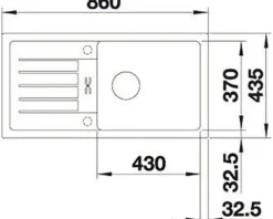 Spüle Blanco FAVUM XL 6 S 860 x 435 mm weiß 524235