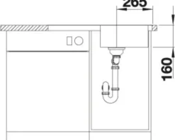 Spüle Blanco LANTOS 45 S-IF Compact 768 x 488 mm edelstahl bürstfinish 519059