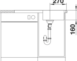 Spüle Blanco LANTOS 45 S-IF 860 x 500 mm edelstahl bürstfinish 519707