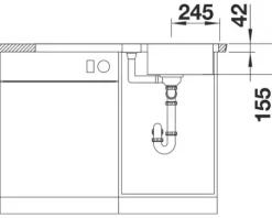 Spüle Blanco LANTOS 5 S-IF 940 x 490 mm edelstahl bürstfinish 517281