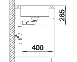 Spüle Blanco LANTOS 8 S-IF 1160 x 500 mm edelstahl bürstfinish 519713