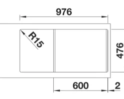 Spüle Blanco LANTOS XL 6 S-IF 1000 x 500 mm edelstahl bürstfinish 519709