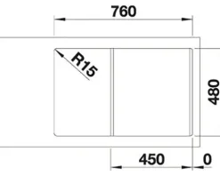 Spüle Blanco LEGRA 45 S 780 x 500 mm weiß 522203