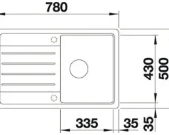 Spüle Blanco LEGRA 45 S 780 x 500 mm weiß 522203