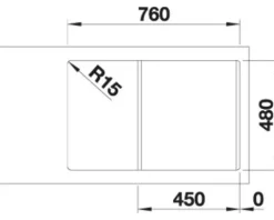 Spüle Blanco LEGRA 45 S 780 x 500 mm weiß 522203