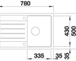 Spüle Blanco LEGRA 45 S 780 x 500 mm weiß 522203