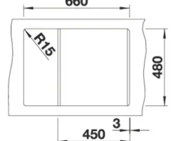 Spüle Blanco METRA 45 S Compact 680 x 500 mm vulkangrau 527285