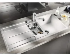 Spüle Blanco METRA 6 S-F 990 x 490 mm anthrazit 519113 1 Spülbecken Mit Tropffläche Mit Restebecken Becken rechts