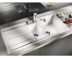 Spüle Blanco METRA 6 S-F 990 x 490 mm anthrazit 519113 1 Spülbecken Mit Tropffläche Mit Restebecken Becken rechts