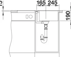Spüle Blanco METRA 45 S-F 770 x 490 mm anthrazit 519081