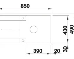 Spüle Blanco METRA 5 S-F 850 x 490 mm anthrazit 519097