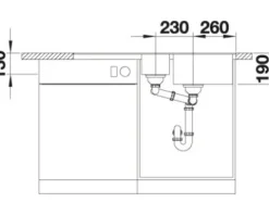 Spüle Blanco METRA 6 S-F 990 x 490 mm cafe 519120 1 Spülbecken Mit Tropffläche Mit Restebecken Becken rechts