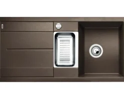 Spüle Blanco METRA 6 S-F 990 x 490 mm cafe 519120 1 Spülbecken Mit Tropffläche Mit Restebecken Becken rechts