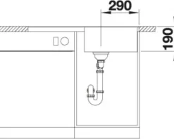 Spüle Blanco METRA 5 S-F 850 x 490 mm felsgrau 519102