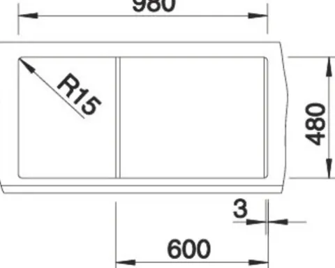 Spüle Blanco METRA 6 S 1000 x 500 mm anthrazit 513053