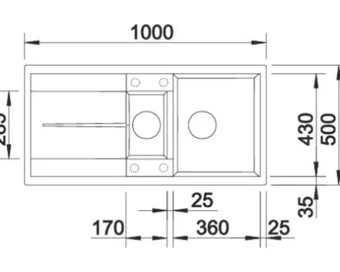 Spüle Blanco METRA 6 S 1000 x 500 mm anthrazit 513053