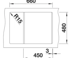 Spüle Blanco METRA 45 S 680 x 500 mm anthrazit 519572