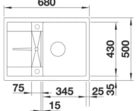Spüle Blanco METRA 45 S 680 x 500 mm anthrazit 519572