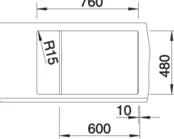Spüle Blanco METRA 6 S 780 x 500 mm anthrazit 513473