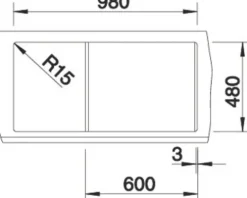 Spüle Blanco METRA 6 S 1000 x 500 mm cafe 515045