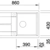 Spüle Blanco METRA 5 S 860 x 500 mm felsgrau 518871