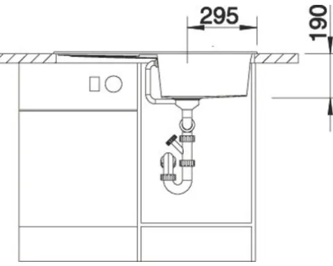 Spüle Blanco METRA 5 S 860 x 500 mm schwarz 525918