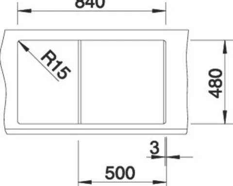 Spüle Blanco METRA 5 S 860 x 500 mm schwarz 525918