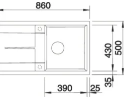 Spüle Blanco METRA 5 S 860 x 500 mm schwarz 525918