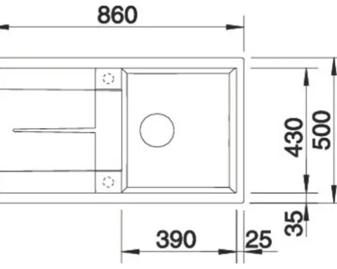 Spüle Blanco METRA 5 S 860 x 500 mm schwarz 525918