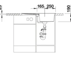 Spüle Blanco METRA 45 S 780 x 500 mm softweiß 527105