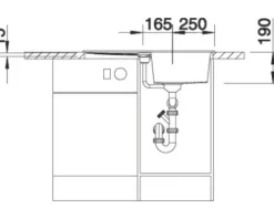 Spüle Blanco METRA 45 S 780 x 500 mm tartufo 517345