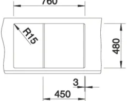Spüle Blanco METRA 45 S 780 x 500 mm vulkangrau 527288