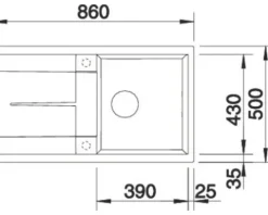 Spüle Blanco METRA 5 S 860 x 500 mm vulkangrau 527292