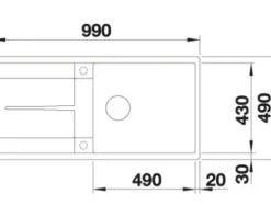 Spüle Blanco METRA XL-S-F 990 x 490 mm cafe 519157