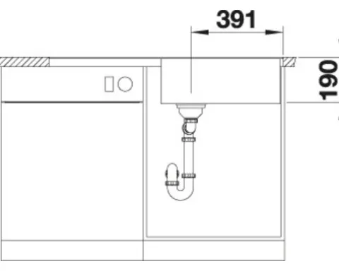 Spüle Blanco METRA XL-S-F 990 x 490 mm felsgrau 518883