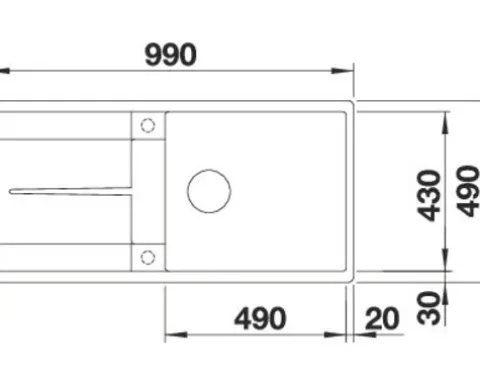 Spüle Blanco METRA XL 6 S-F 990 x 490 mm vulkangrau 527308