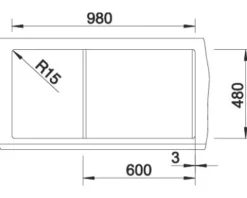 Spüle Blanco METRA XL 6 S 1000 x 500 mm anthrazit 515286