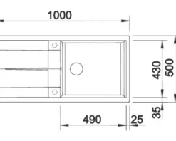 Spüle Blanco METRA XL 6 S 1000 x 500 mm softweiß 527123