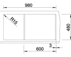 Spüle Blanco METRA XL 6 S 1000 x 500 mm softweiß 527123
